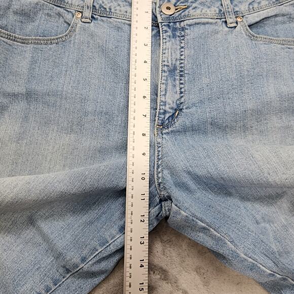 St Johns Bay Jeans Womens Size 16 Blue High Rise Capri Slim Leg Stretch Denim - Picture 8 of 11